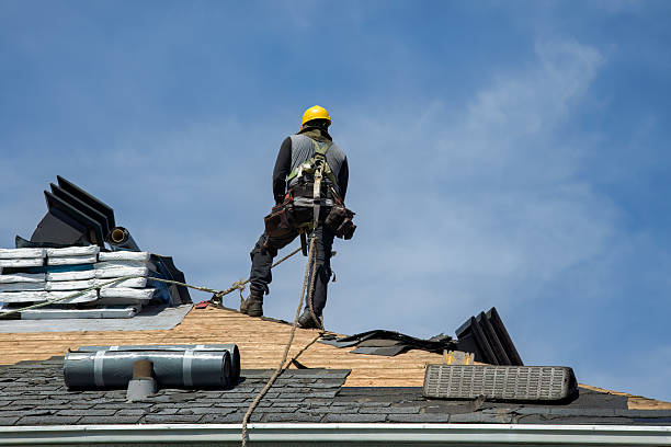 Professional Gutter Installation technician working in Streetman, TX